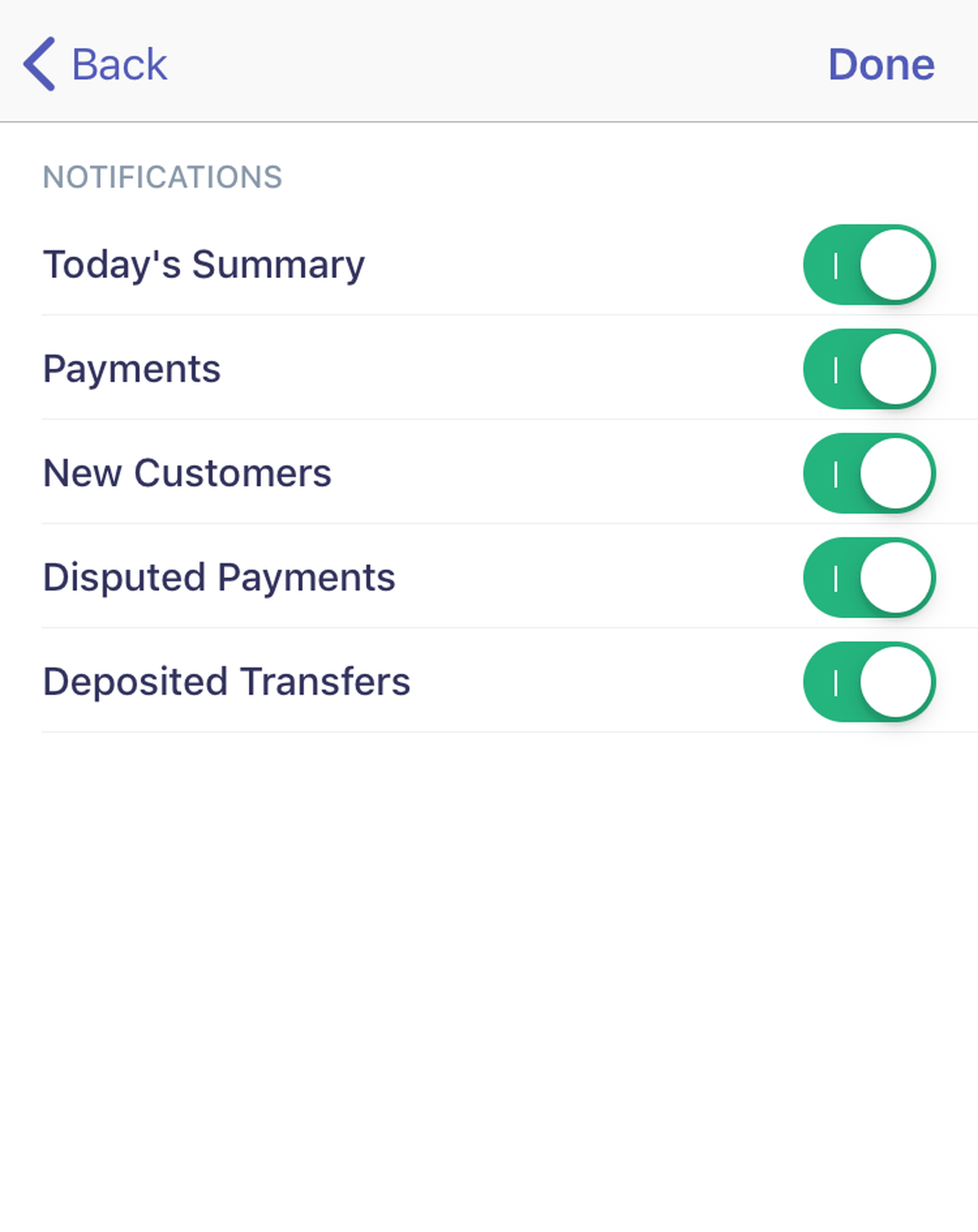 Setting up payment notifications